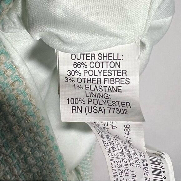 Zara Trafaluc Strapless Tweed Peplum Mint Dress M - Picture 6 of 10